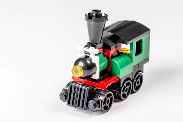 Toy children's train on a white background (Flip 2020)