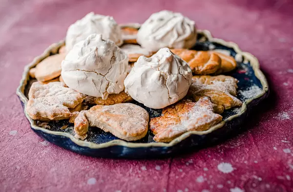 Traditional French Meringue Cookies Asorti WIth Gingerbread Mix.jpg