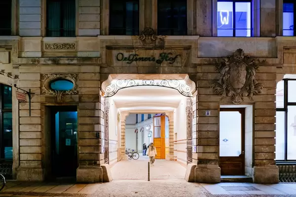 Traditional german street at night
