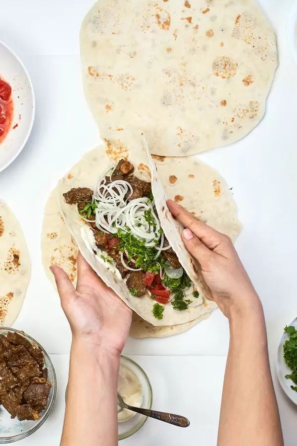 Traditional Middle-eastern fast food - shawarma