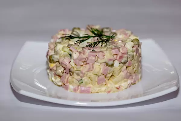 Traditional Russian salad olivier