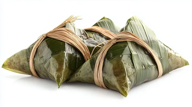 Traditionelle chinesische Reispäckchen in Bambusblättern