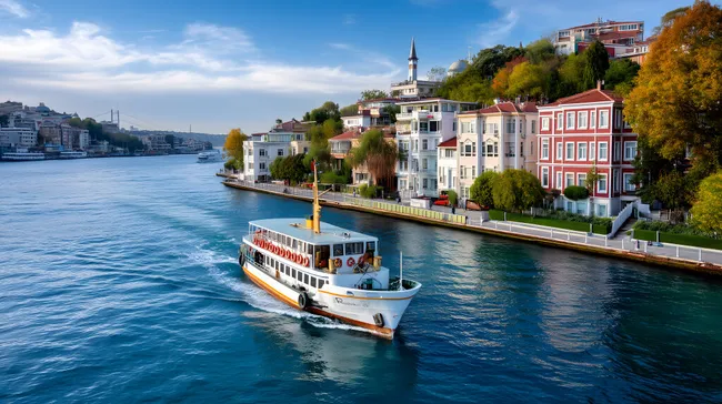 Traditionelle Fähre auf dem Bosporus in Istanbul