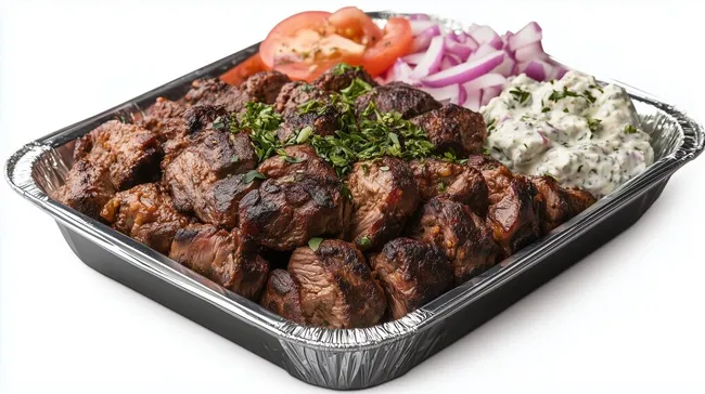 Traditionelle Gyros-Platte mit Tzatziki-Sauce