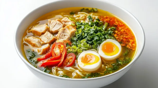 Traditionelle indonesische Hühnersuppe mit Gemüse