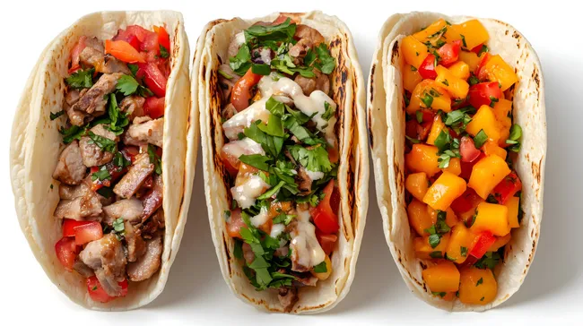 Traditionelle mexikanische Tacos mit frischen Zutaten