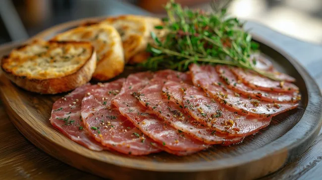 Traditionelle spanische Tapas mit Serrano-Schinken