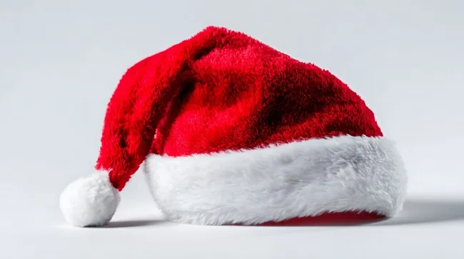 Traditionelle Weihnachtsmannmütze mit weißem Fellrand