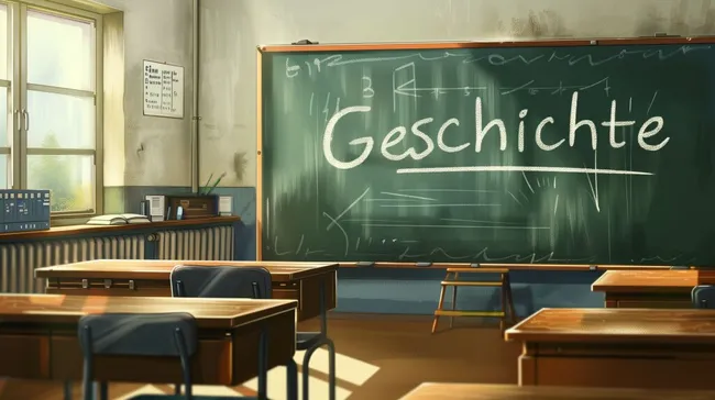 Traditioneller Geschichtsunterricht in deutscher Schulklasse