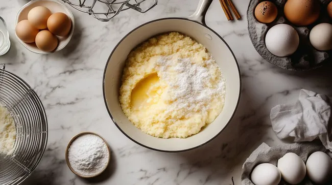 Traditioneller Grießbrei in schlichter Schüssel