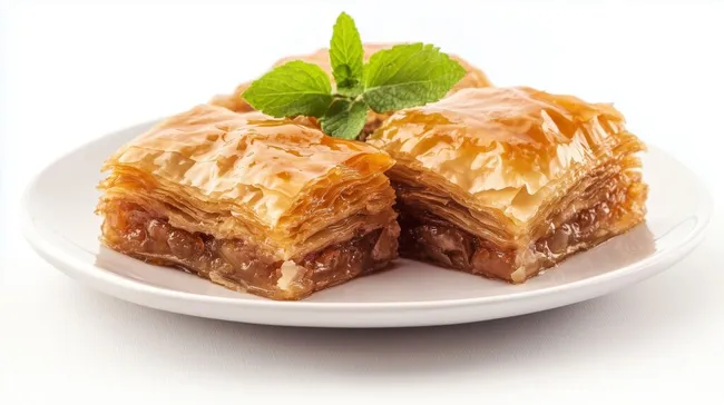Traditionelles Baklava mit Honig und Nüssen