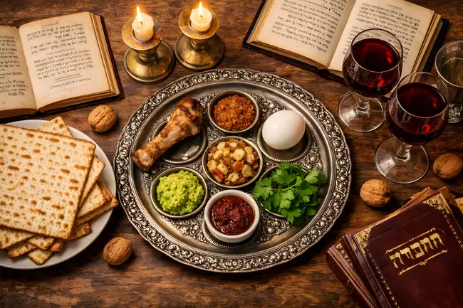 Traditionelles jüdisches Passahfest-Abendessen