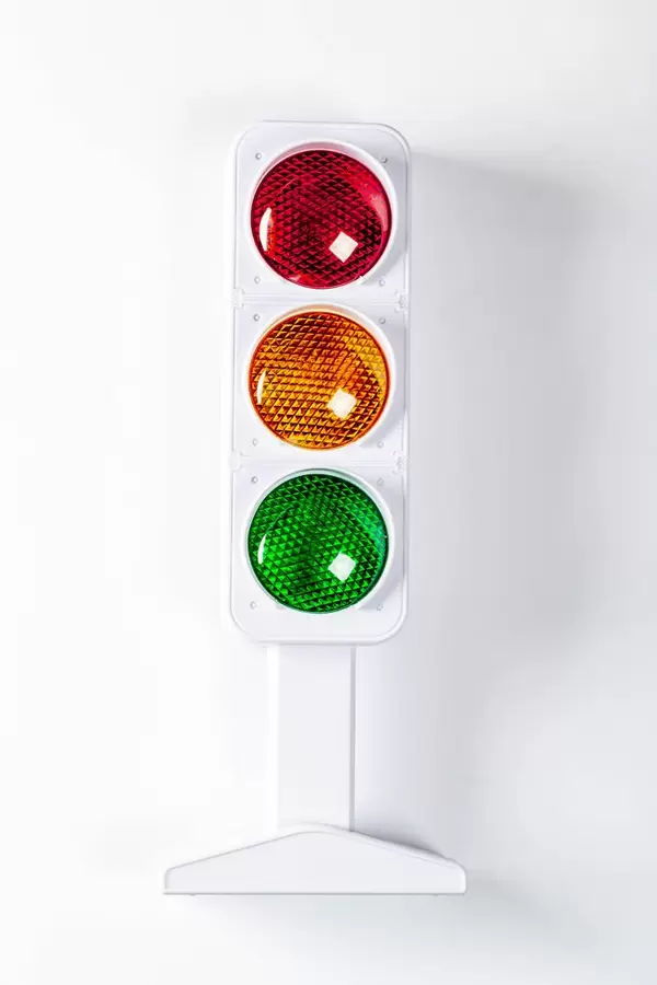 Traffic lights-toy on white background