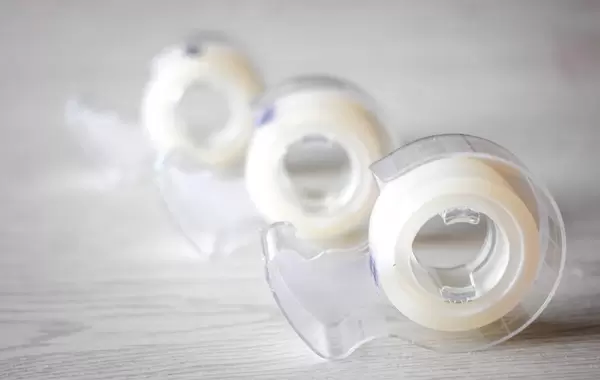 Transparent Tape on a White Background