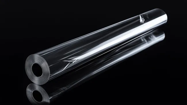 Transparente Folie auf schwarzem Hintergrund