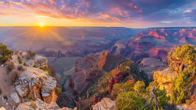 Traumhafte Sonnenuntergangspanorama des Grand Canyon