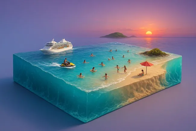 Traumhafter Sonnenuntergang über Kreuzfahrtidylle