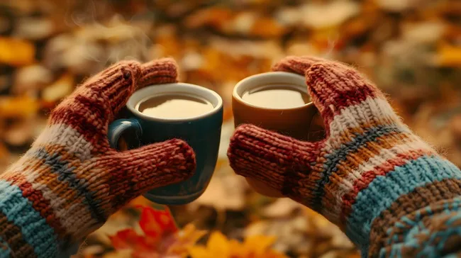 Trendige Herbstgetränke in gemütlicher Umgebung