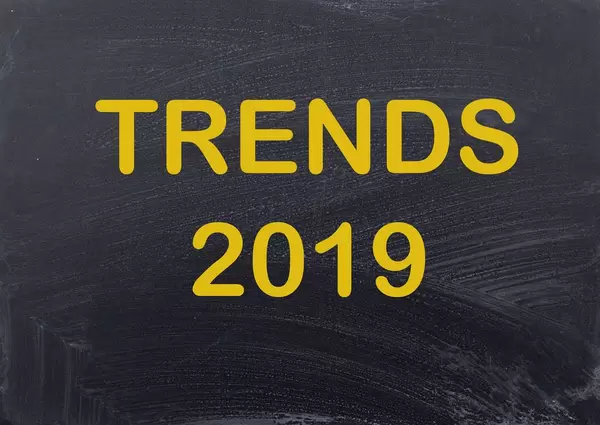Trends 2019 on chalkboard