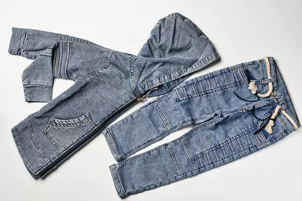 Trendy child's jeans pant and jacket