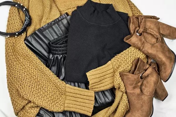 Trendy clothing set for women on white