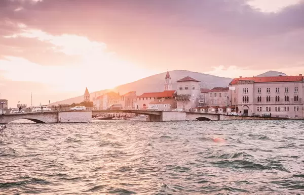 Trogir old town with sunset