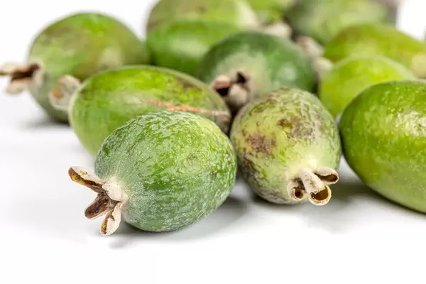 Tropical fruit feijoa, close up