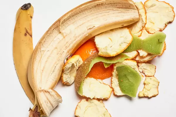 Tropical fruits leftover peels