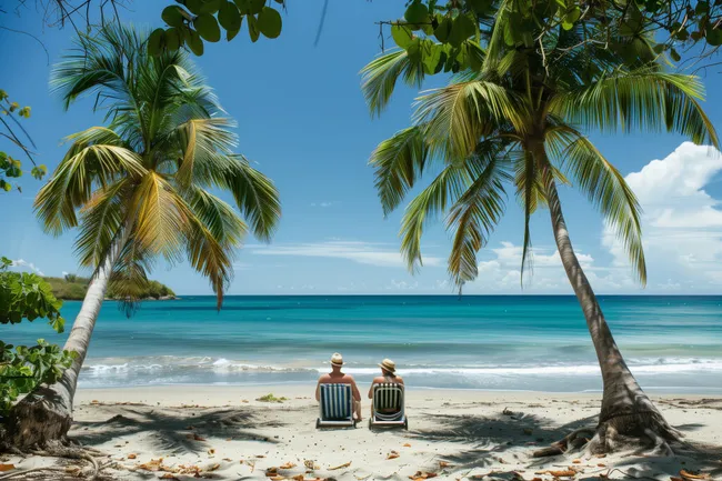 Tropischer Strandurlaubsidyll am Meer