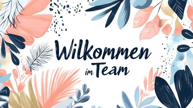 Tropisches Blätterdekor für Willkommensgrüße