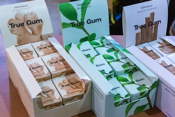 True Gum - 100% Natürliches Kaugummi in verschiedenen Sorten  Ingwer Kurkuma, Minze Matcha oder Lakritz Eukalyptus
