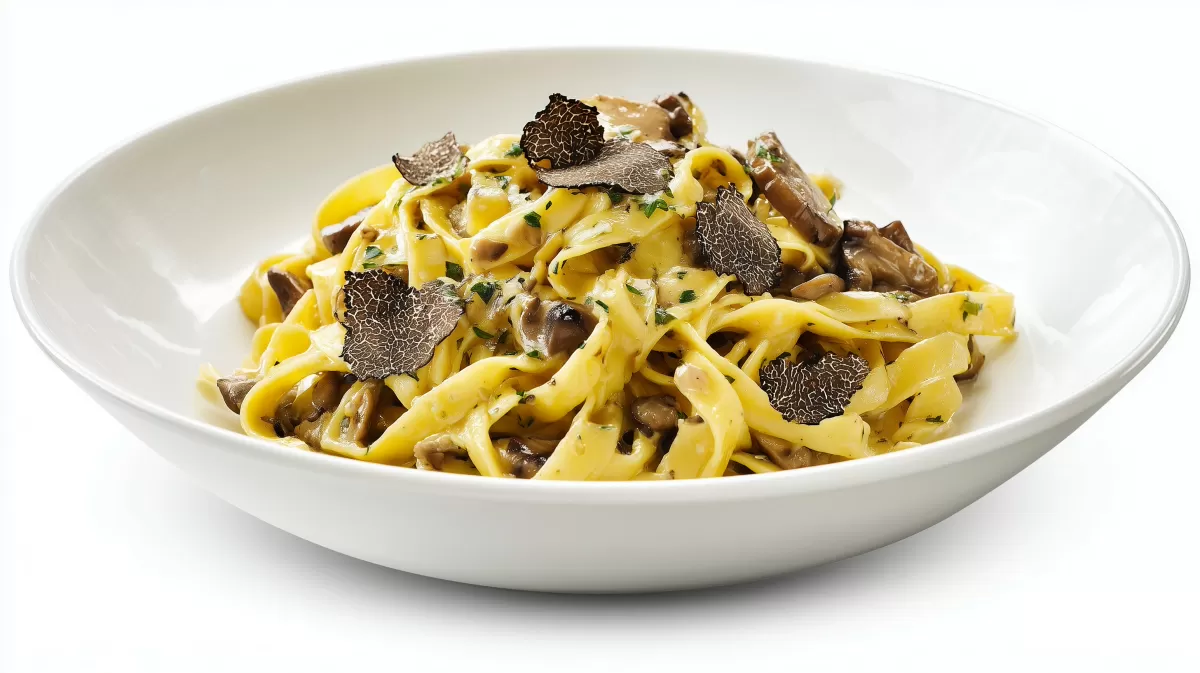 Truffle Mushroom Pasta mit schwarzen Trüffeln