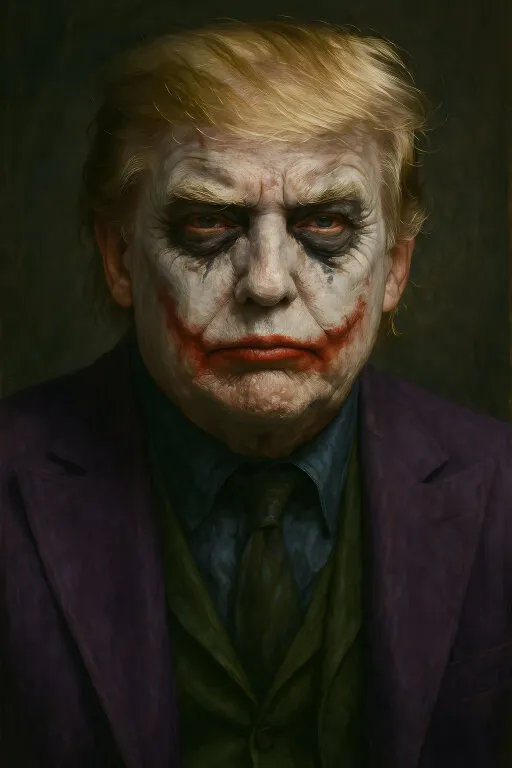 Trump als Joker: Eindringlicher Porträtstil mit dunkler Stimmung