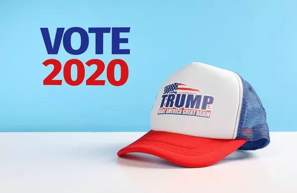 Trump classic trucker hat with Vote 2020 text