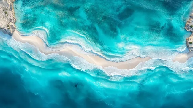 Türkisfarbenes Meerwasser mit Sandstrand