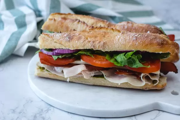 Turkey Sandwich with Salad and Tomato