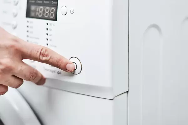 Turning on washing machine