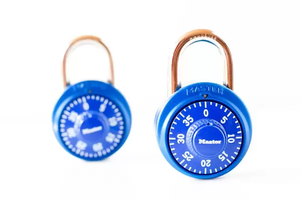 two blue padlock