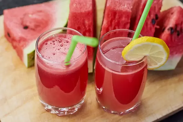 Two glasses of watermelon cooler drink