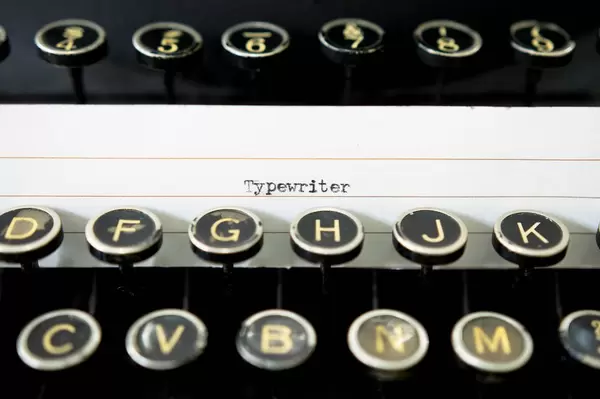 TYPEWRITER lable on typewriter keys