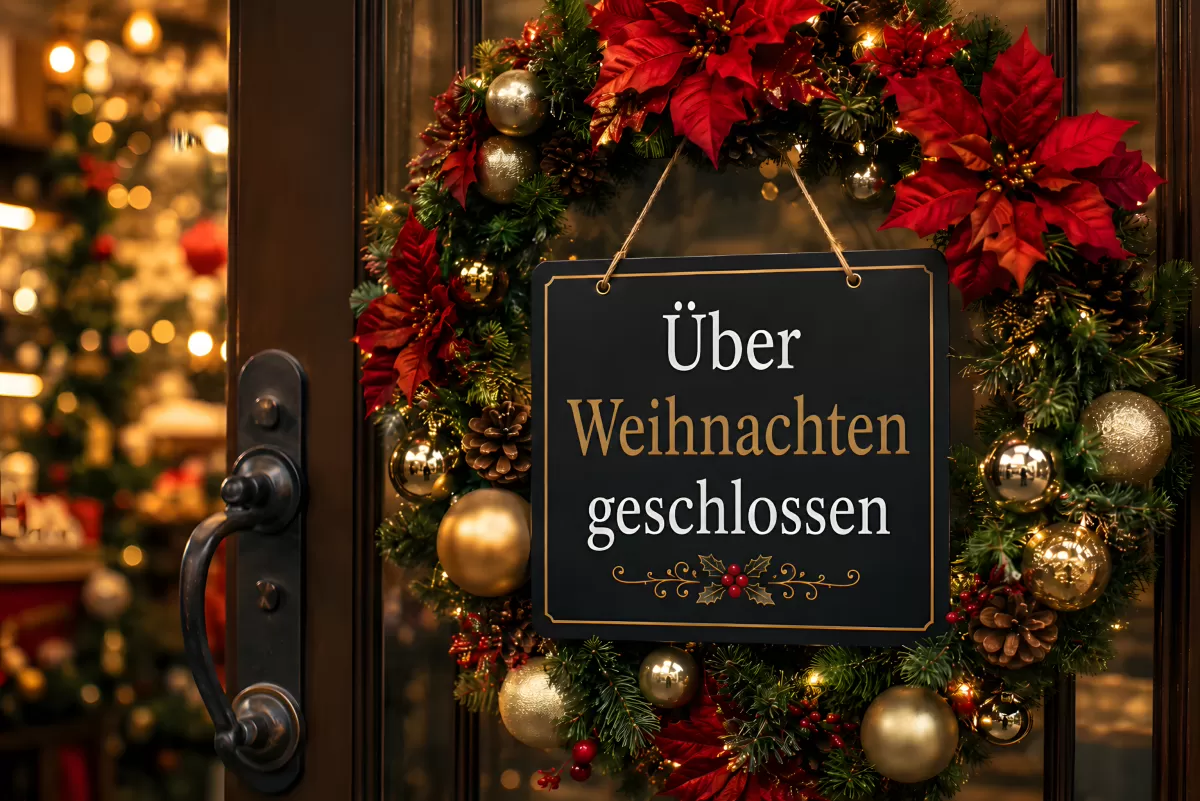 Über Weihnachten geschlossen - Betriebsferien