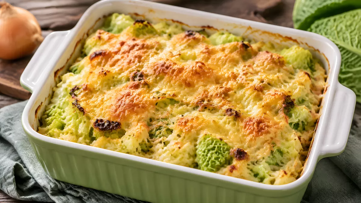 Überbackener Wirsingauflauf mit goldener Käsekruste
