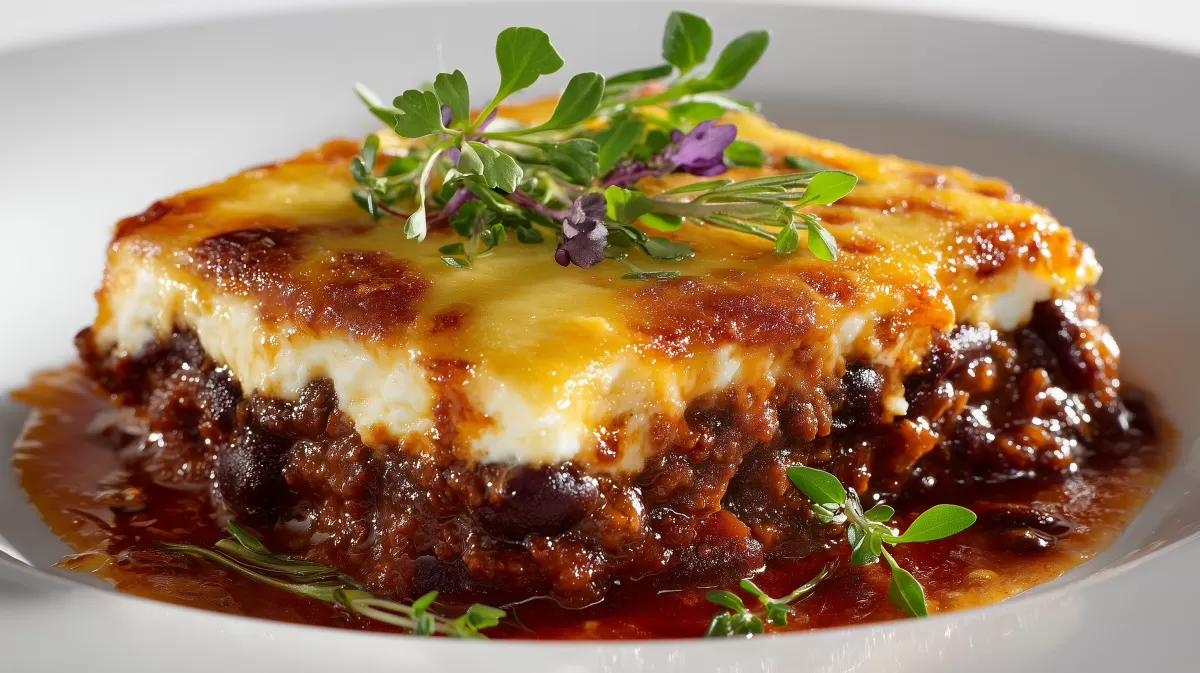 Überbackenes Chili con Carne mit goldener Käsekruste