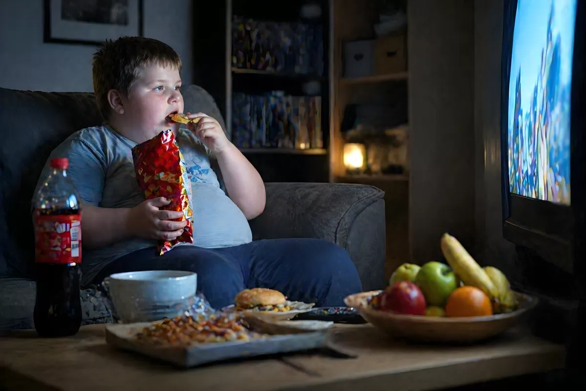 Übergewicht bei Kindern durch Junkfood und Bewegungsmangel