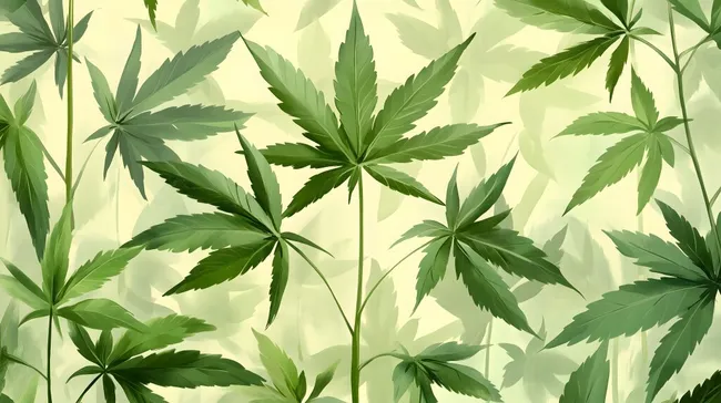 Üppiges Marihuana-Blatt-Muster im Vintagestil