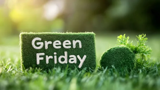 Umweltfreundlicher Green Friday Konzept mit Rasen