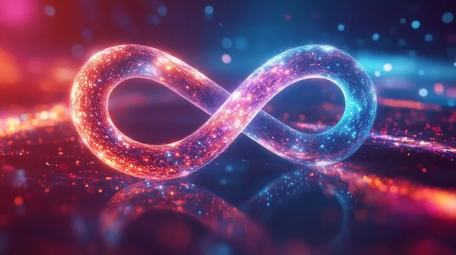 Unendliches Licht-Symbol in bunten Neonfarben