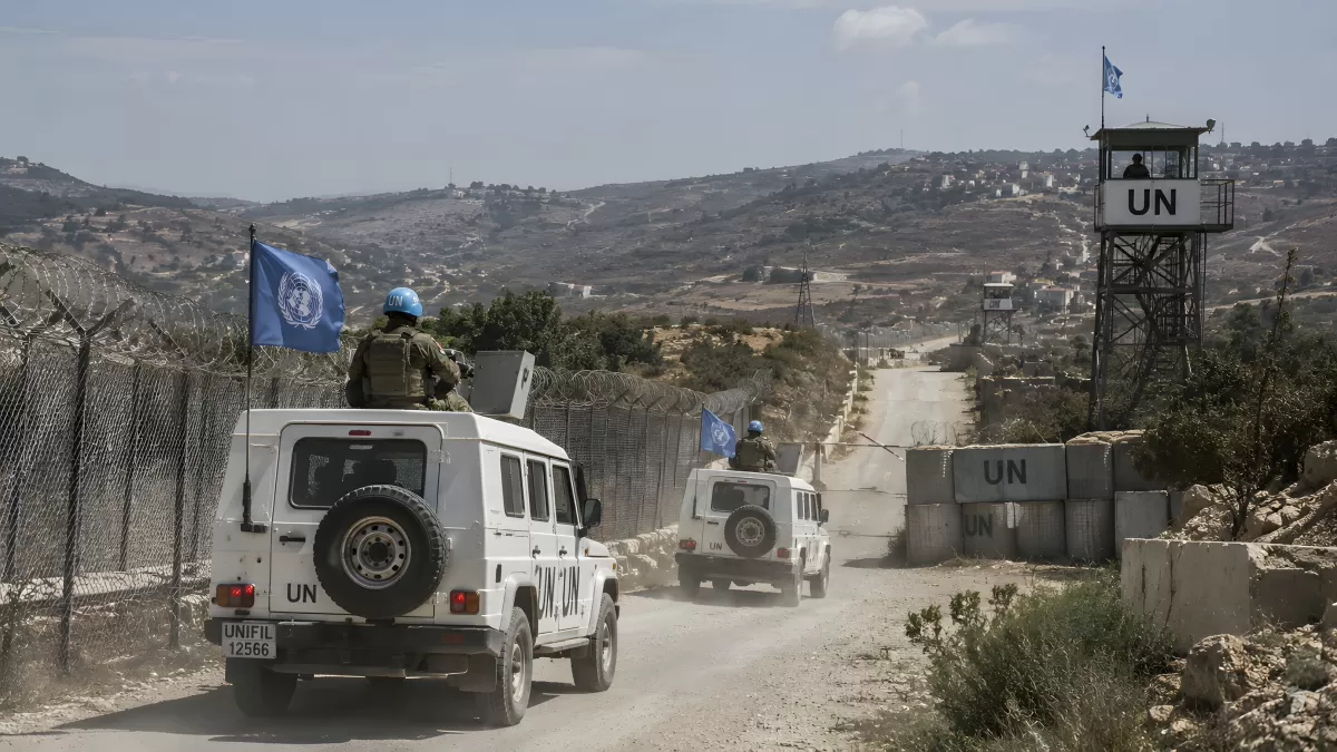 UNIFIL-Patrouille an der Grenze im Libanon