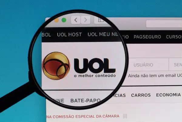UOL logo under magnifying glass