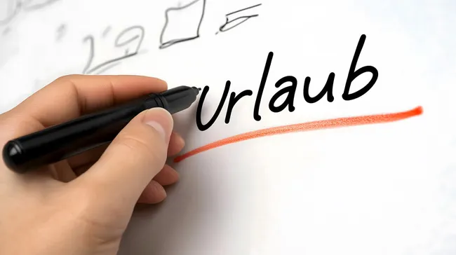 Urlaubsplanung auf weißer Tafel mit Marker geschrieben